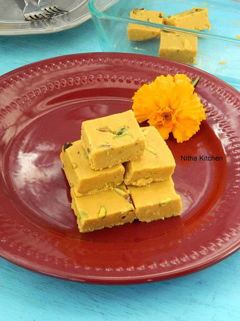 Besan Ki Burfi | Gram Flour Fudge | Reduced Ghee Barfi Version 1 Besan Mawa Burfi l