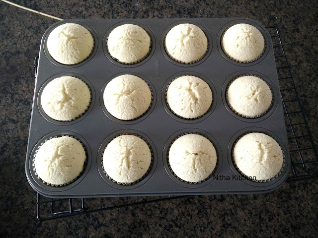 Eggless Moist Coconut Cardamom Cupcakes Recipe