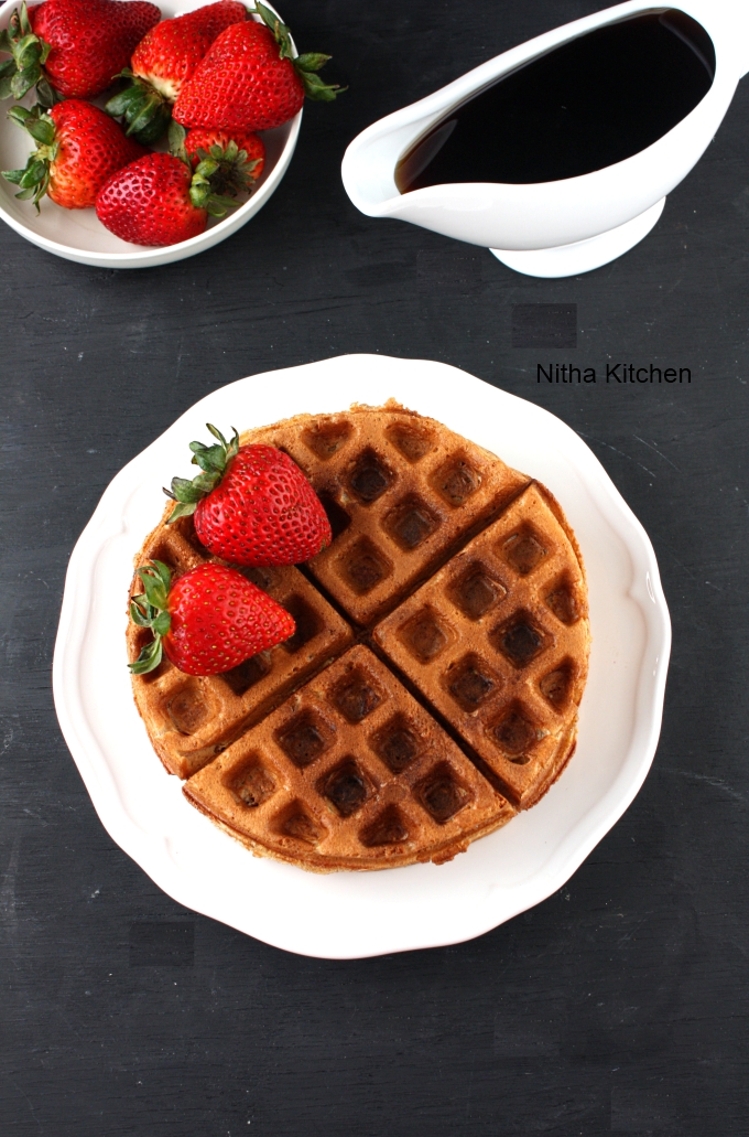 Eggless Apple Cinnamon Waffles