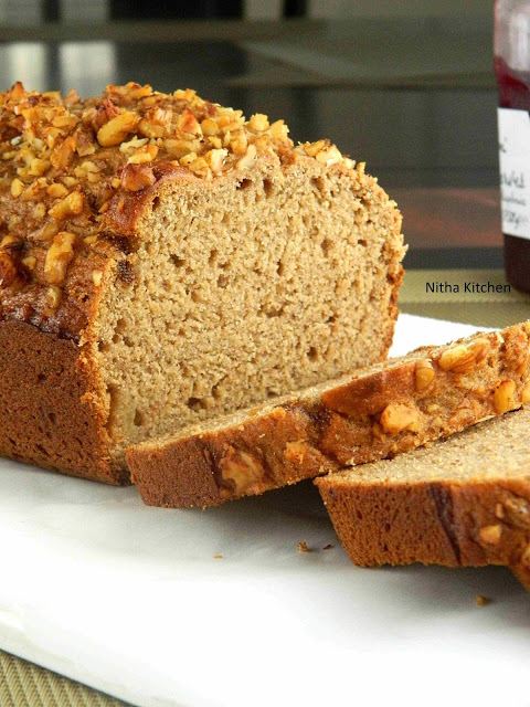 eggless banana wheat bread