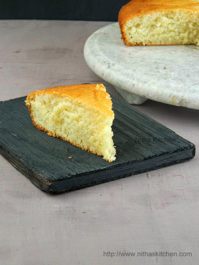 Eggless Butterless Vanilla Sponge Cake Recipe