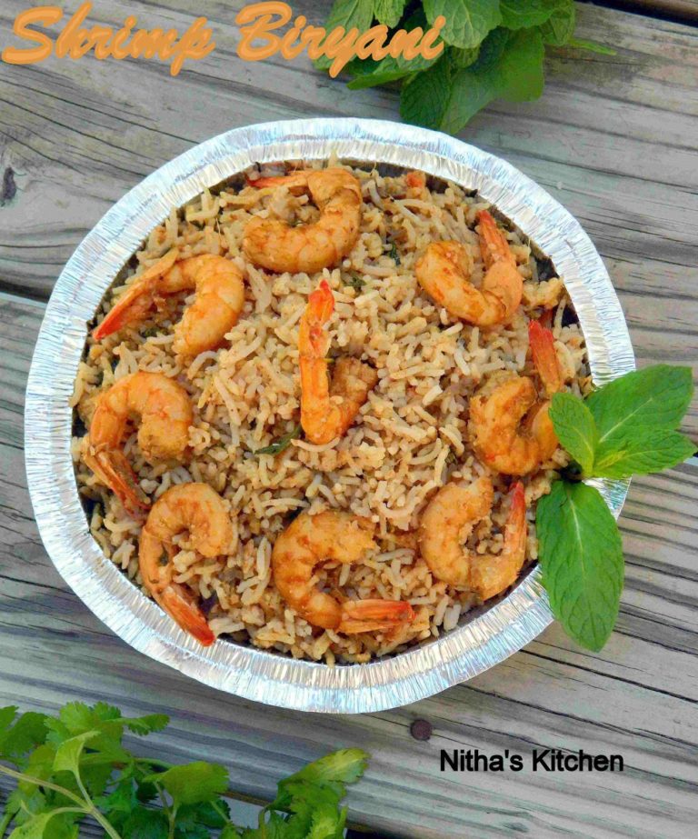 Shrimp Biryani Eral Biriyani Recipe Nitha Kitchen
