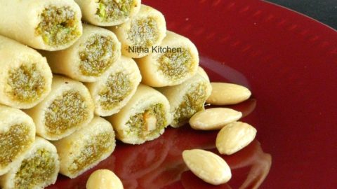 Almond Pista Roll Video Recipe