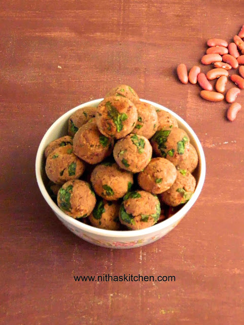 Baked Spinach Kidney Beans Fritters Veg Kofta Recipe