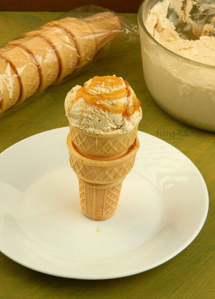 Eggless Butterscotch Ice Cream Recipe