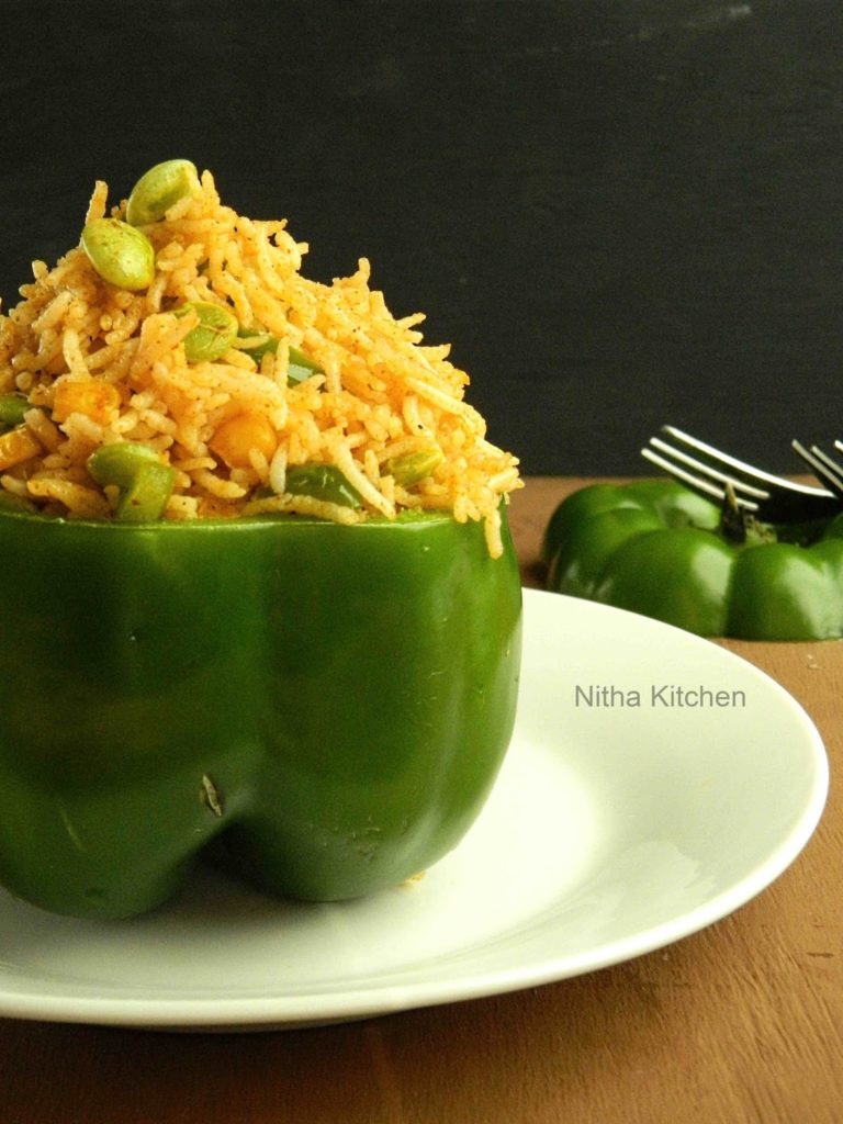 Capsicum Corn Rice | Easy and Quick Lunch Box Special Recipe