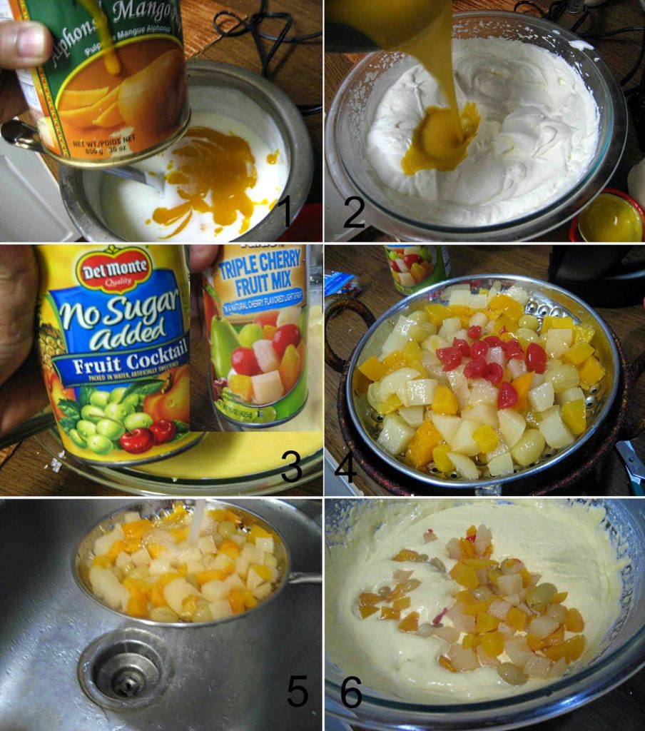 10 minutes party dessert using mango pulp assorted fruits and heavy cream