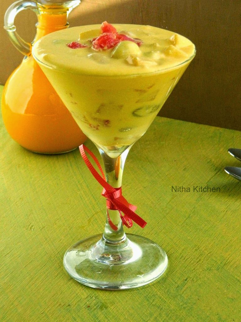 Mango fruit custard recipe step by step picture