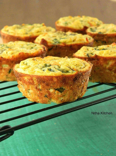 Spinach and Vegetable Quiches in Muffin Pan