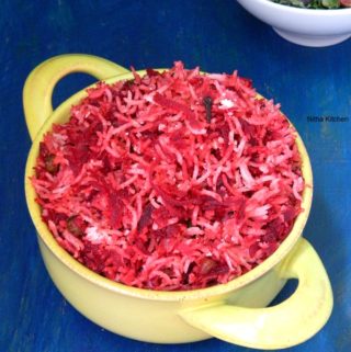 Beetroot Pulao | Coconut Milk Rcie