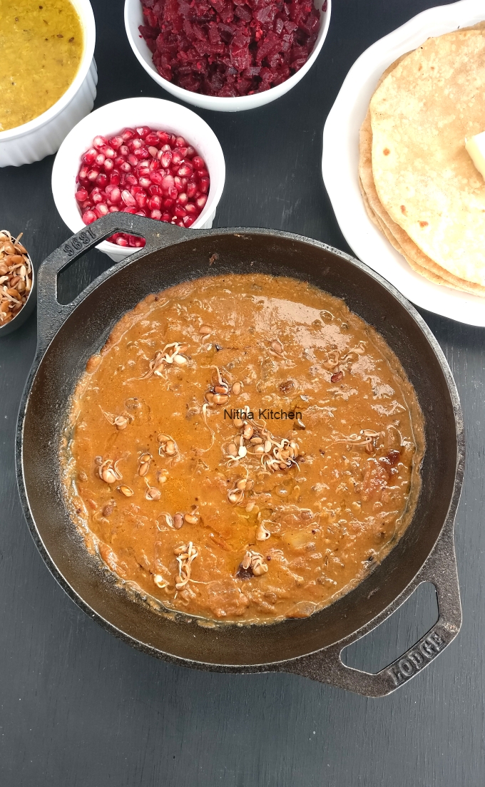 Horse Gram Sprouts Korma Kollu Kurma Recipe Nitha Kitchen