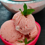 Eggless Strawberry Mint Ice cream Recipe from Scratch