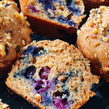 Whole Wheat Blueberry Oats Muffins
