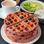 eggless blueberry savory waffles video recipe