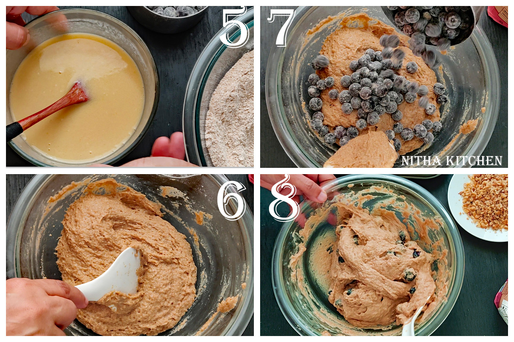 Whole Wheat Blueberry Oats Muffins Video Recipe Nitha Kitchen