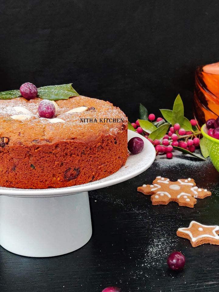 Eggless Wheat Fruit Cake Video Recipe