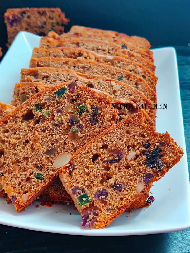 Alcohol Free Christmas Plum Cake No Soak Fruit Cake , Christmas plum cake, no alcohol fruit cake recipe, Christmas fruit cake, fruit cake recipe, alcohol free fruit cake, no soak fruit cake , Nitha Kitchen