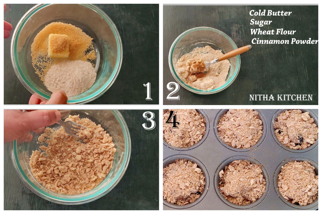 Streusel crumb topped blueberry muffins recipe from scratch