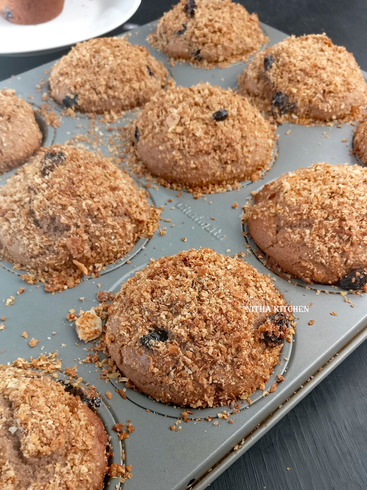 Eggless Whole Wheat Millet Muffins