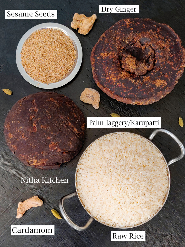 Karupatti Adhirasam Ingredients , which rice is good for adhirasam , how to use palm jaggery, how to break karupatti